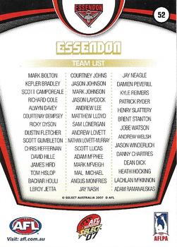 2007 Select AFL Supreme #52 Essendon Bombers Back